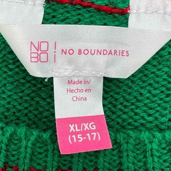 Junior Women XL 15-17 Red Green Not Another Ugly Sweater Christmas Holiday Party - Picture 4 of 9